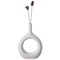 Uniquewise Contemporary White Ceramic Unique Shaped Flower Table Vase Centerpiece, 9 Inch QI004363.S.WT - alternate 1